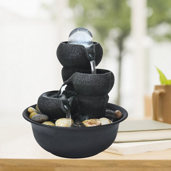 Dakota Fields 3Step Small Indoor Feng ShuiTabletop Water Fountain